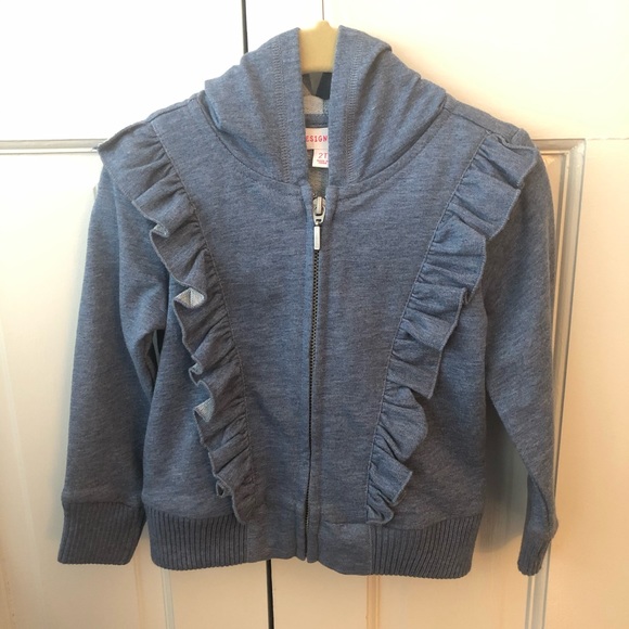 Design History Other - NWT blue ruffled hoodie 2T